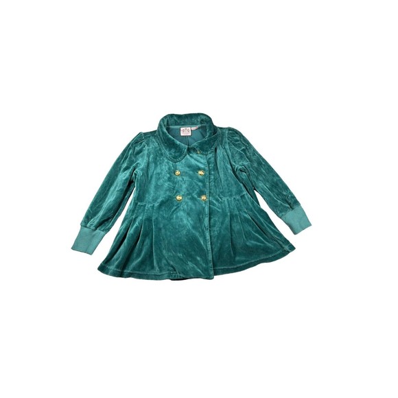 Juicy Couture Jacket Women M Double Breasted Gold Buttons Vintage Y2K Velour - Picture 1 of 6